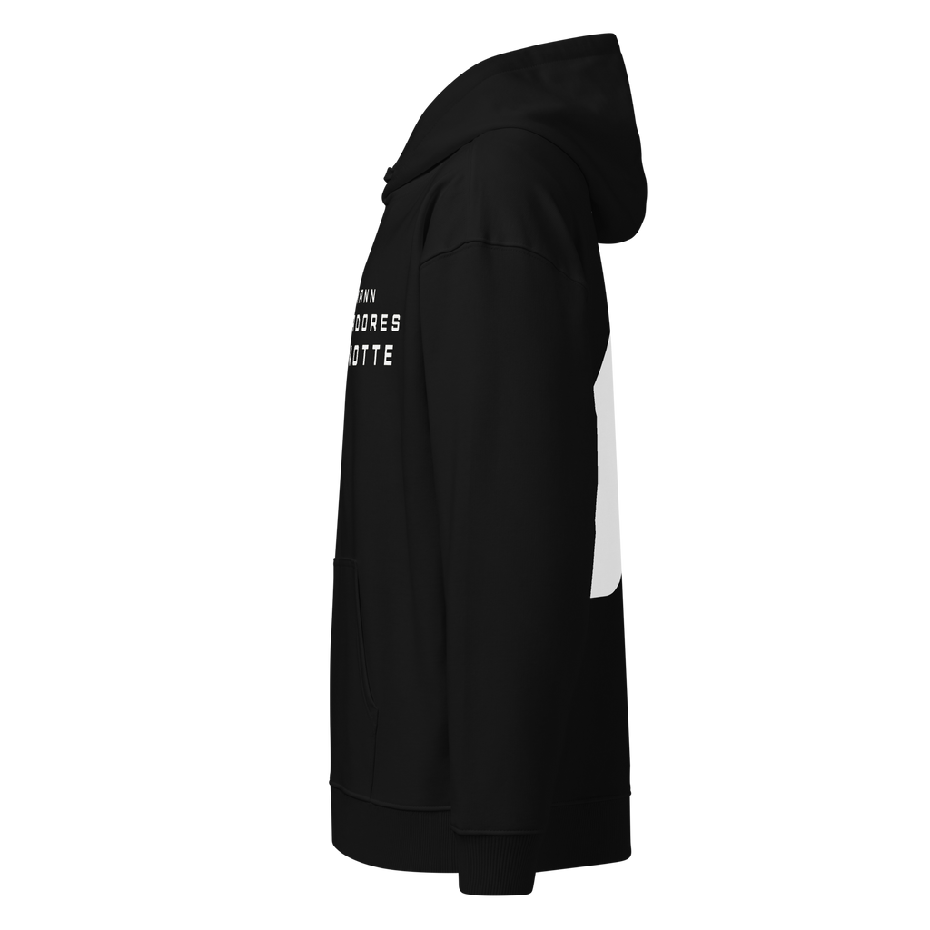 Left side view of Backheart Oversized Hoodie by Mann Adores Notte
