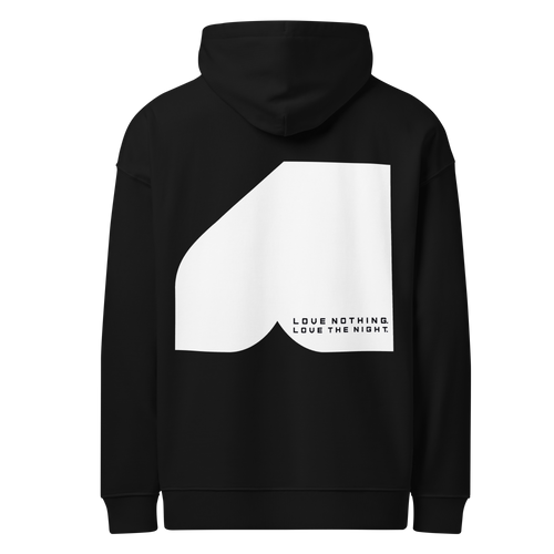 Back view of Backheart Oversized Hoodie by Mann Adores Notte