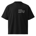Front view of Backheart Oversized T-shirt by Mann Adores Notte