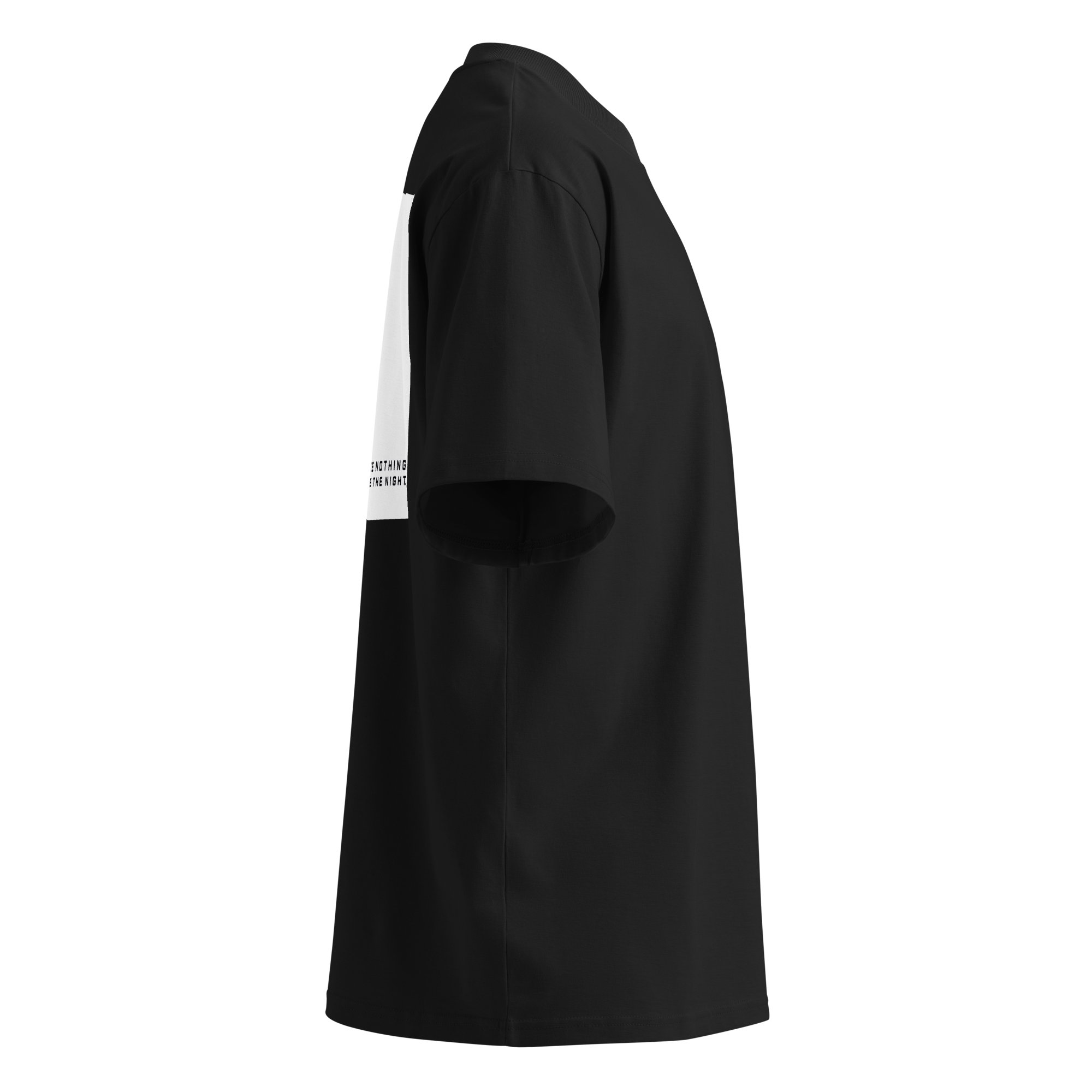 Right side view of Backheart Oversized T-shirt by Mann Adores Notte