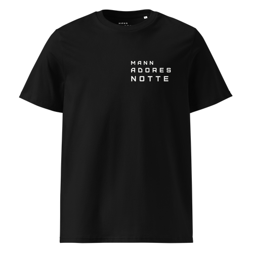 Front view of Backheart T-shirt by Mann Adores Notte