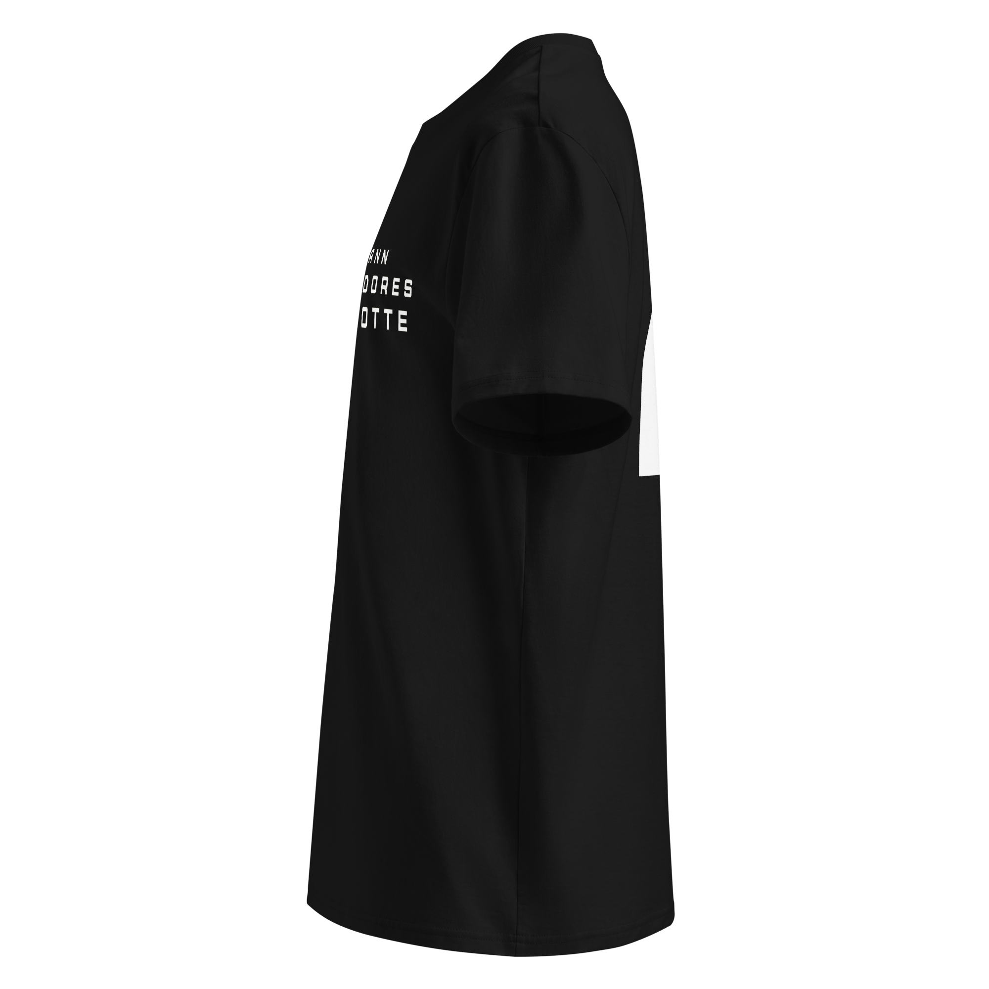 Left side view of Backheart T-shirt by Mann Adores Notte