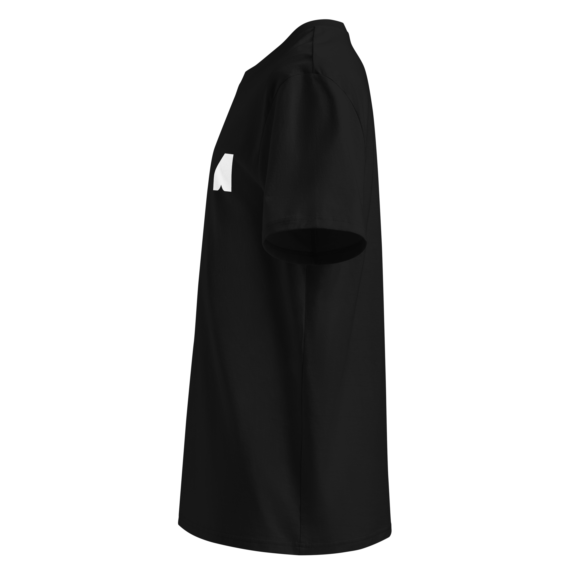 Left side view of Bauheart Signature T-shirt by Mann Adores Notte