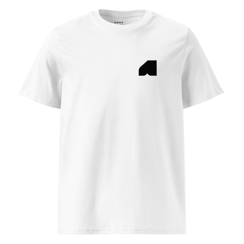 Front view of Bauheart Signature T-shirt White by Mann Adores Notte