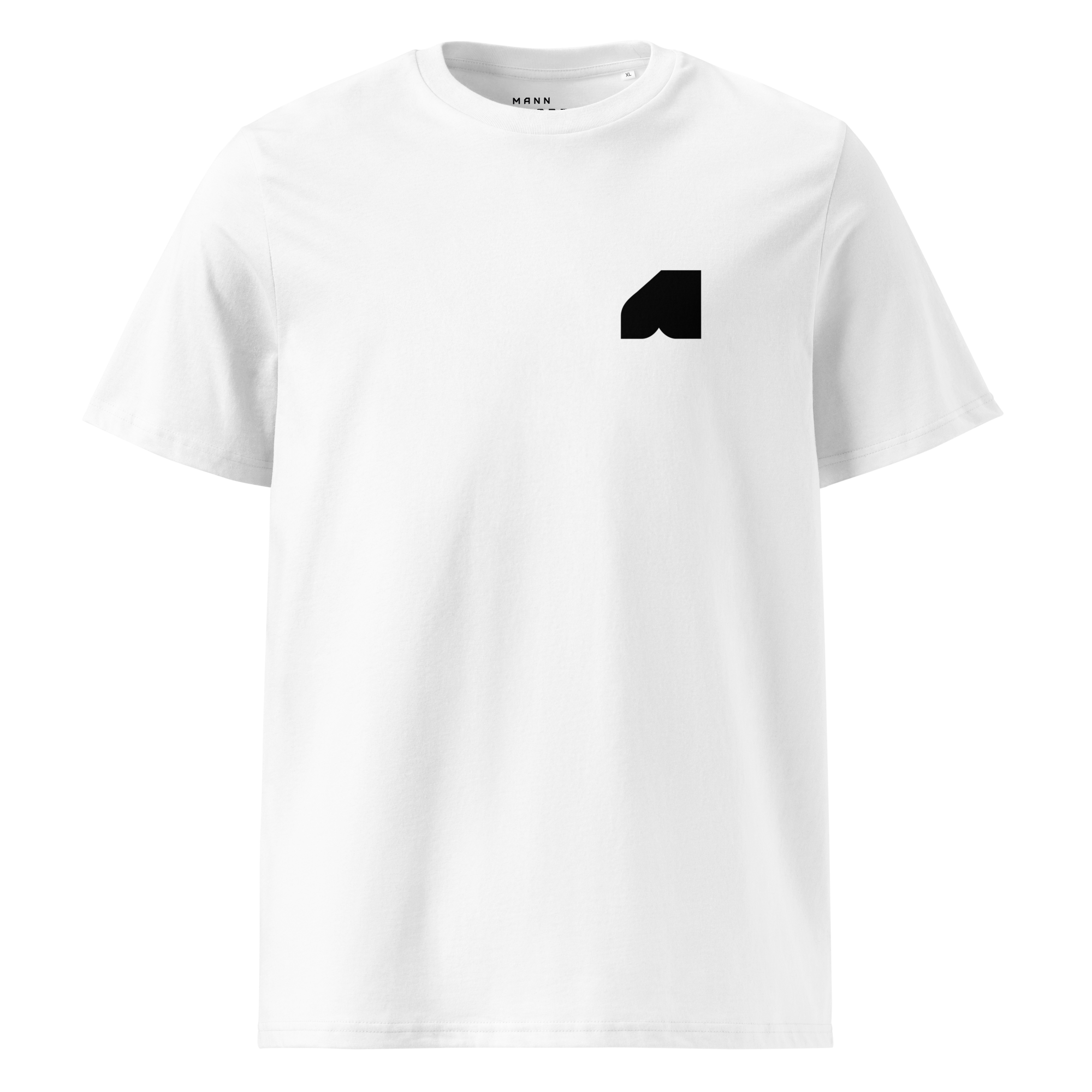 Front view of Bauheart Signature T-shirt White by Mann Adores Notte