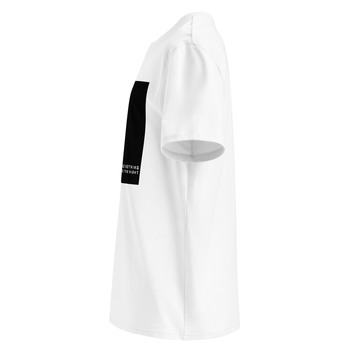 Left side view of Bauheart T-shirt White by Mann Adores Notte