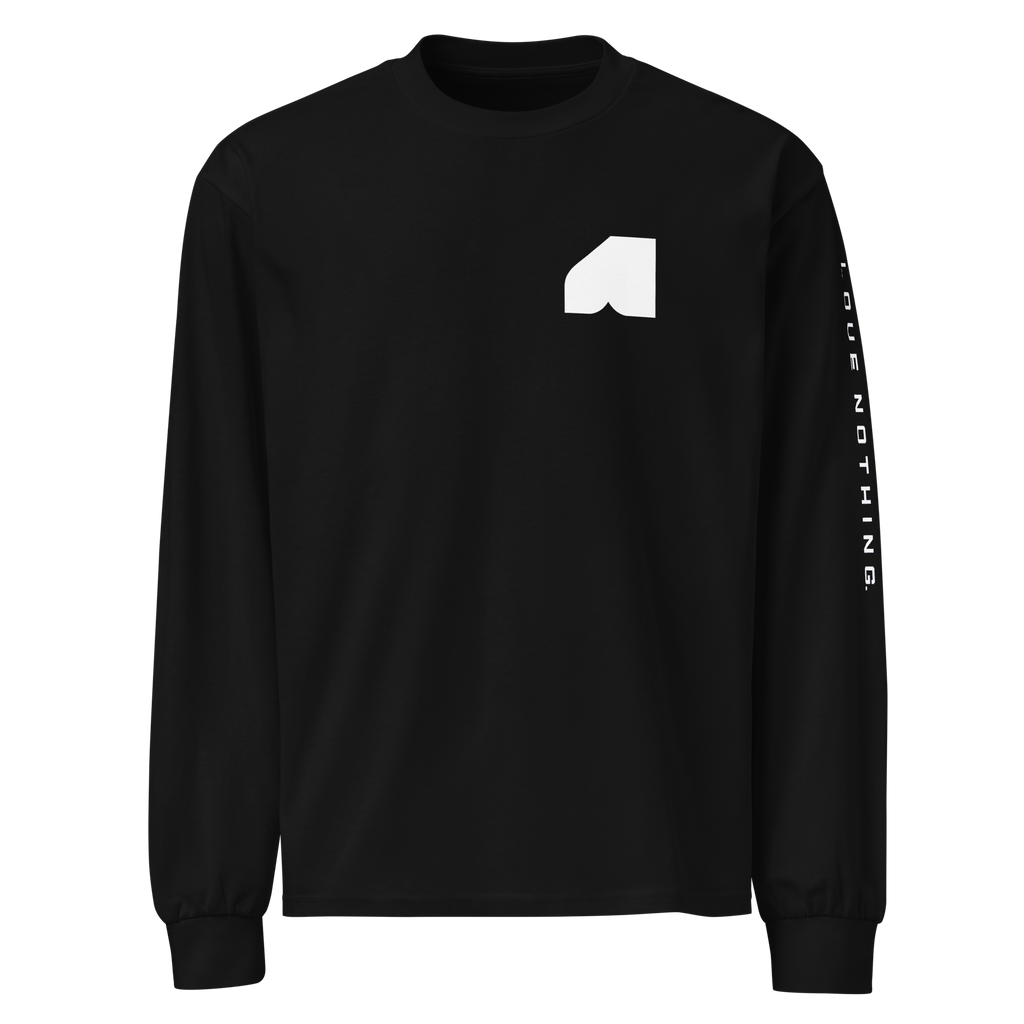 Front view of Love Nothing. Love The Night. Long Sleeve Shirt by Mann Adores Notte