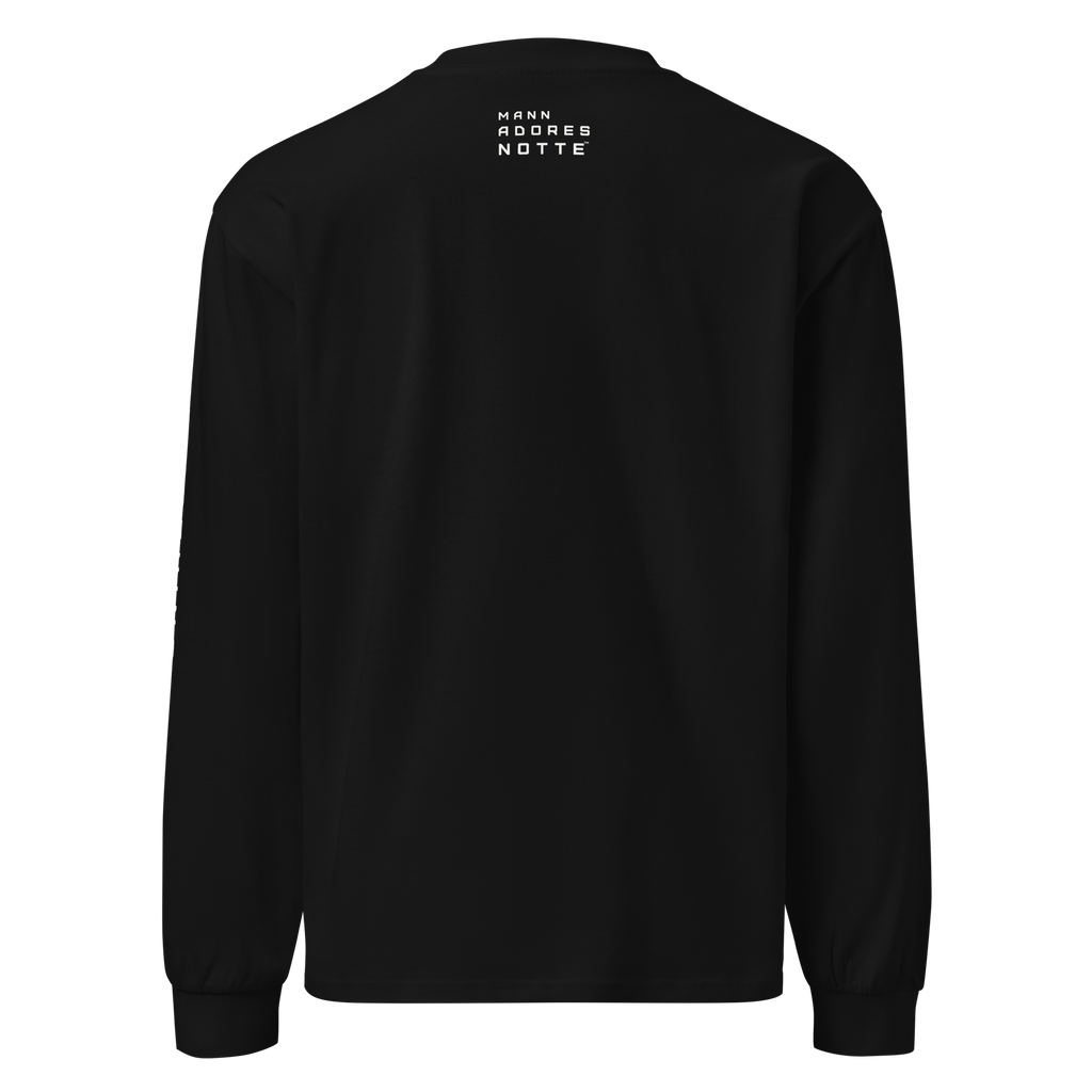 Back view of Love Nothing. Love The Night. Long Sleeve Shirt by Mann Adores Notte
