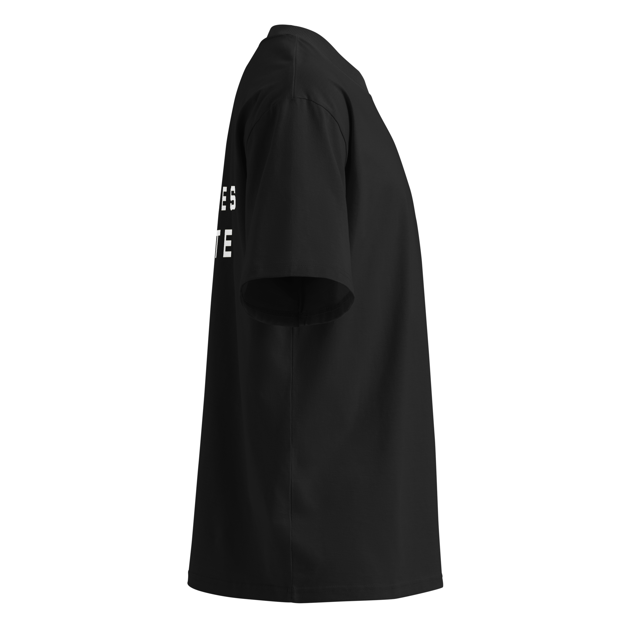 Right side view of Mann Adores Notte Oversized T-shirt by Mann Adores Notte
