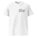 Front view of Mann Adores Notte Signature T-shirt White