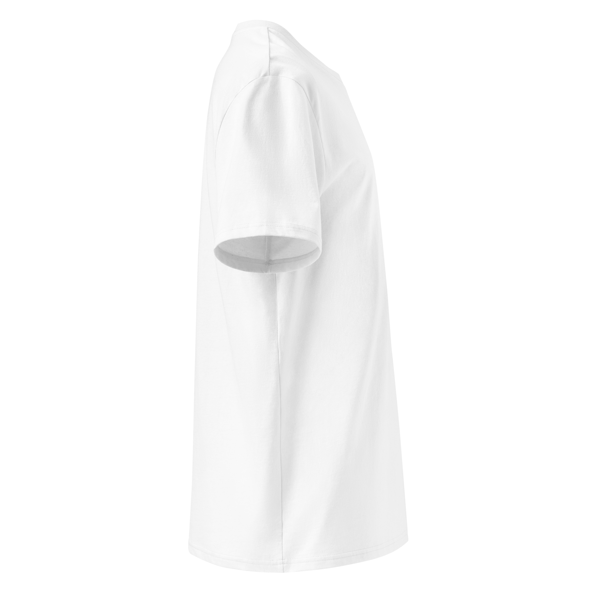Right side view Mann Adores Notte Signature T-shirt White